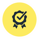 Quality assurance badge with checkmark